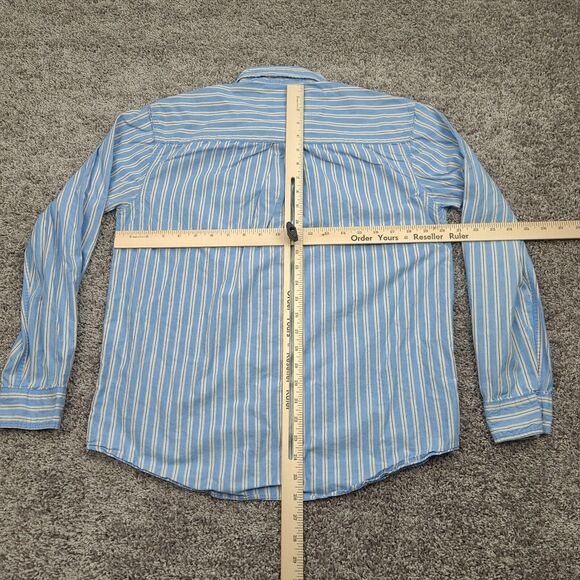 Aeropostale Striped Shirt Mens Small Blue Long Sleeve Button Down - Picture 4 of 6